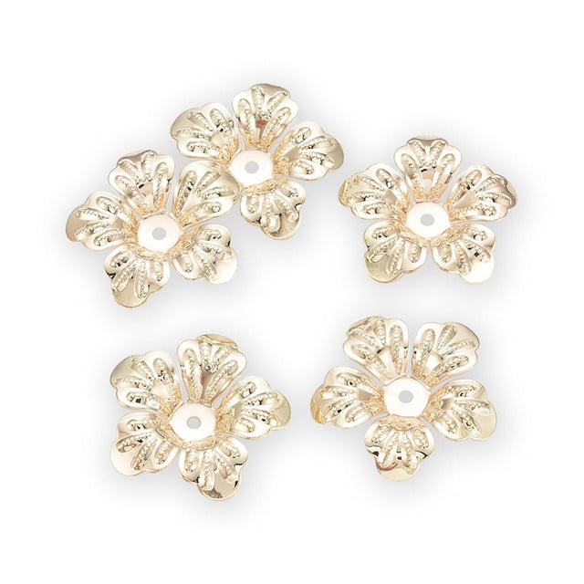 Perlenkappen Blumenform – 21 mm - Gold - PerlineBeads SA