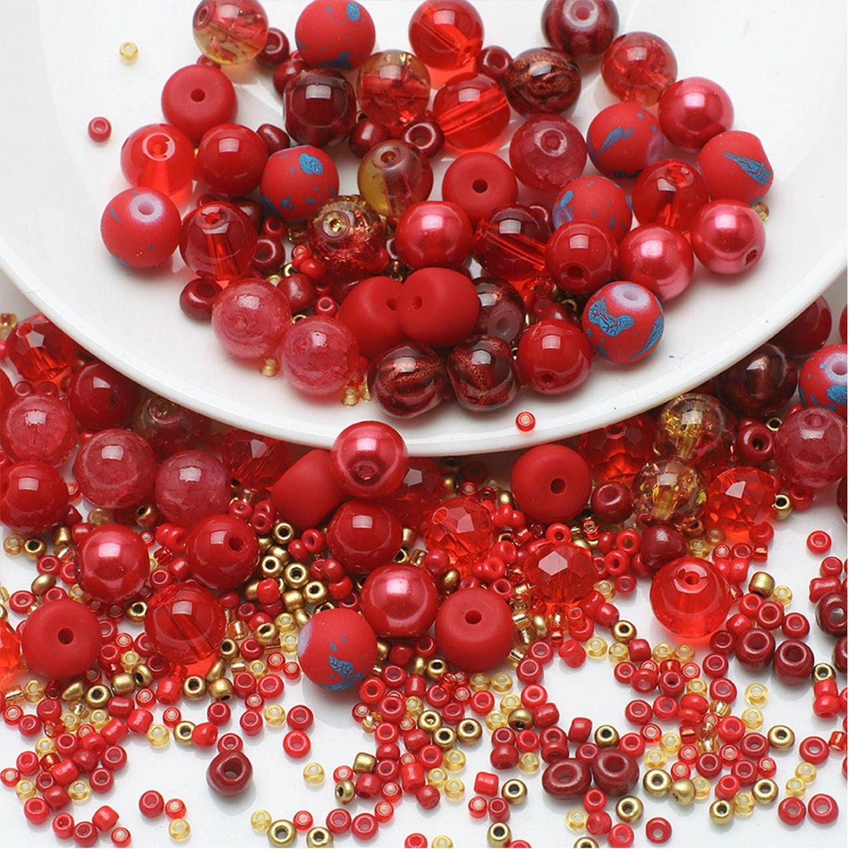 Perlenset „Red Passion“ – ca. 250 Teile - Rot - PerlineBeads SA