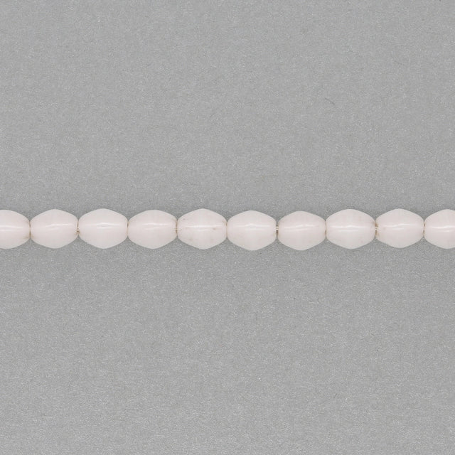 Pinch Bead 5x3 mm - Chalk White Luster - PerlineBeads SA