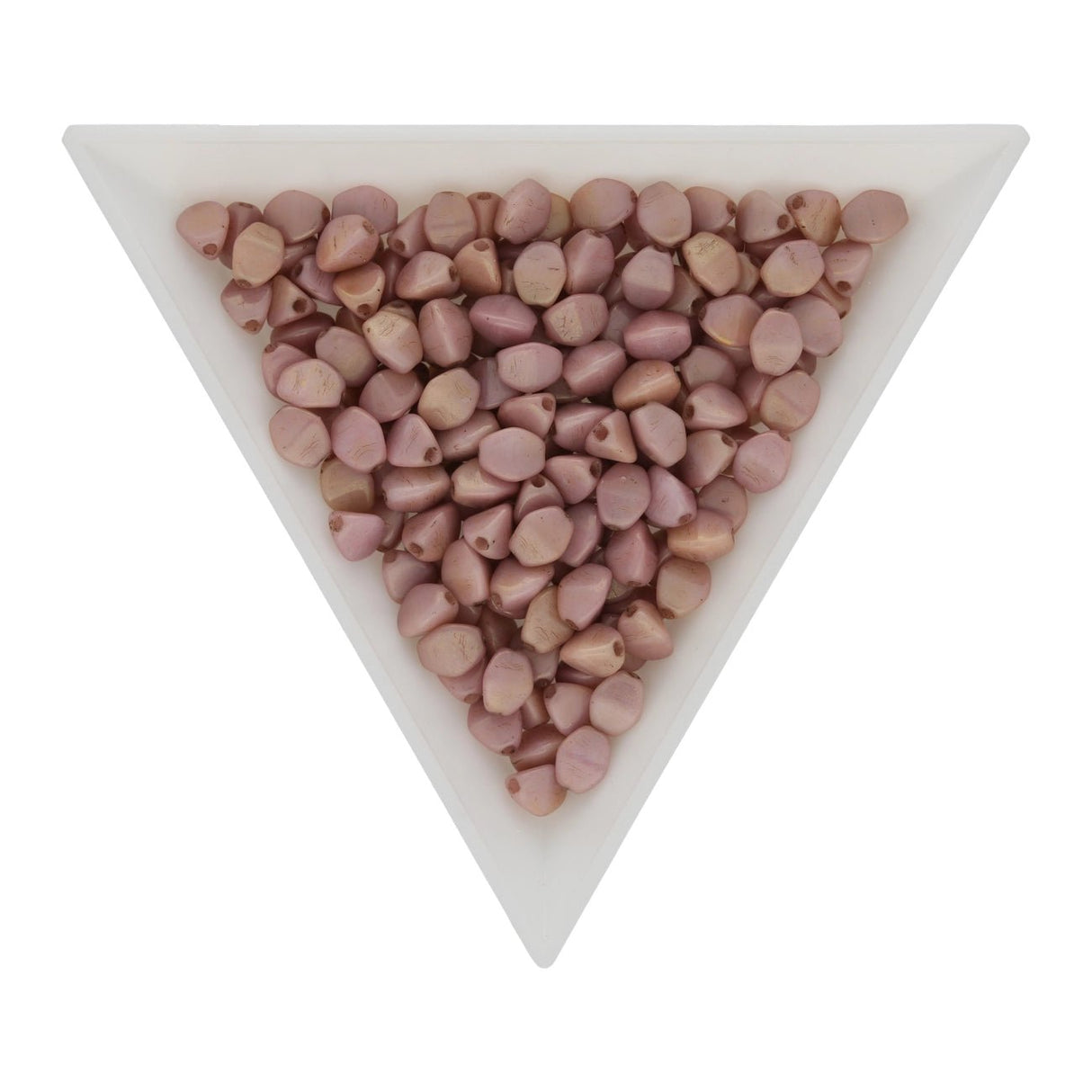 Pinch Bead 5x3 mm - Chalk White Red Luster - PerlineBeads SA