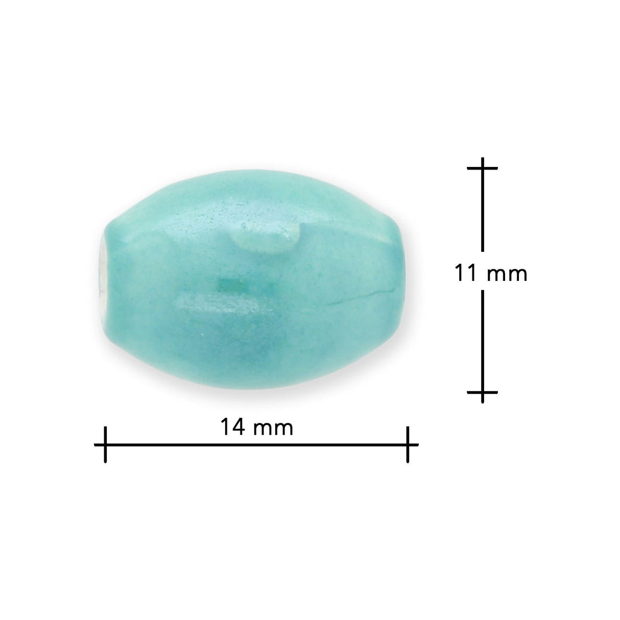 Porzellanperlen "Oval" - bunte Mischung (5 Stk.) - PerlineBeads