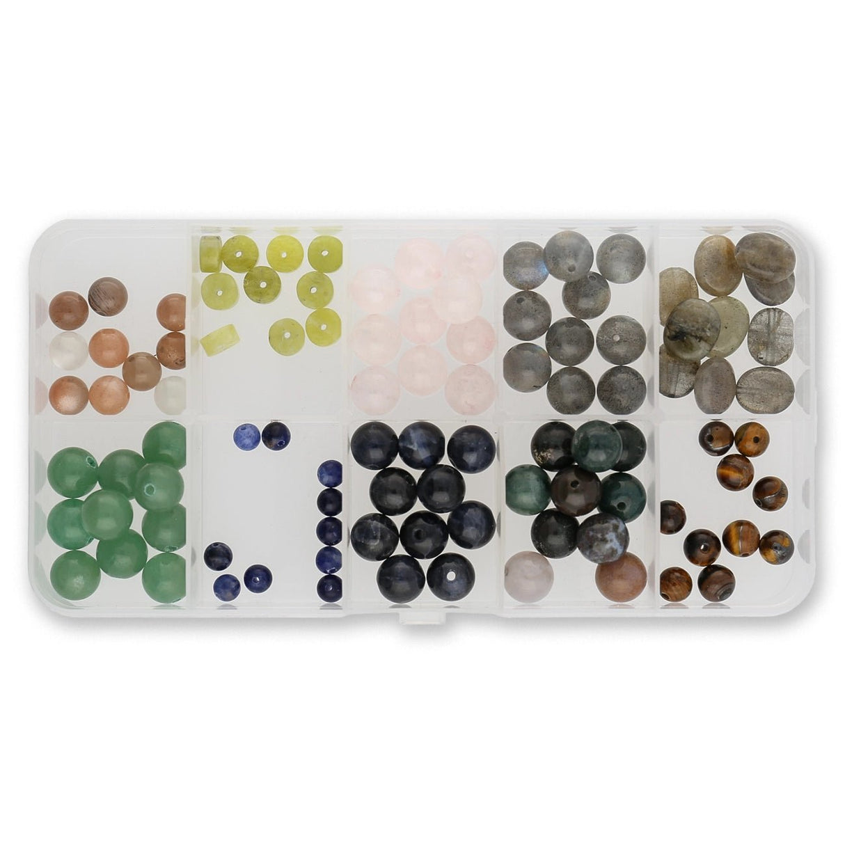 Probierset „Edelstein‑Vielfalt“ – 100 Naturstein‑Perlen für deine DIY‑Schmuckideen - PerlineBeads SA