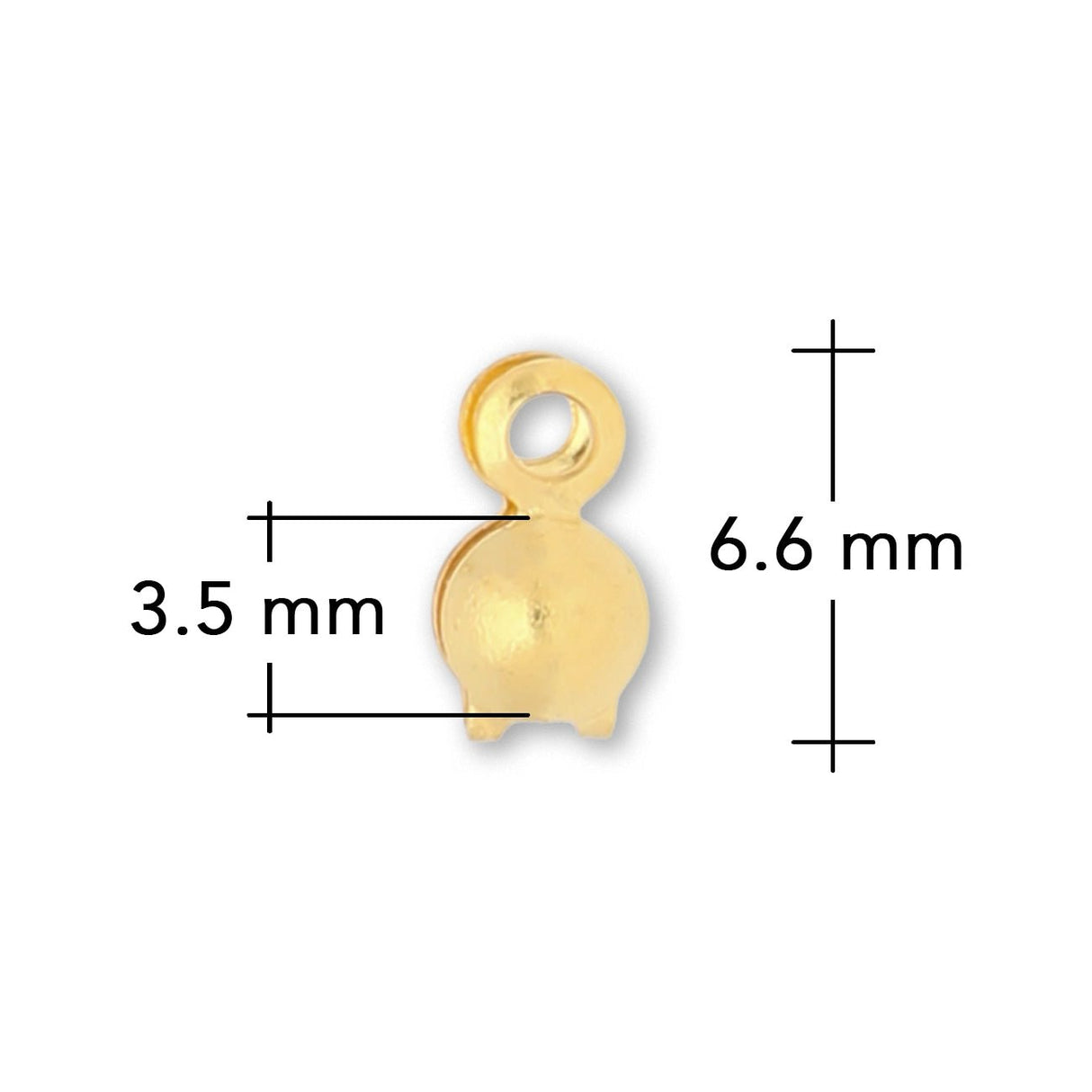 Quetschkalotten 6,6 x 3,5 mm (20 Stk.) - vergoldet - PerlineBeads SA