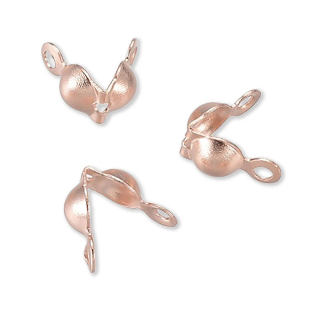 Quetschkalotten Edelstahl 7.5x4x3.5 mm (20 Stk.) - Farbe Rotgold - PerlineBeads SA