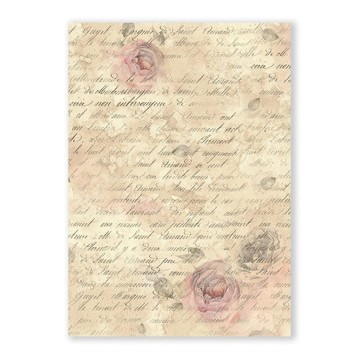 Reispapier "Shabby Rose" Backgrounds - A6 - 8 Motive - PerlineBeads SA