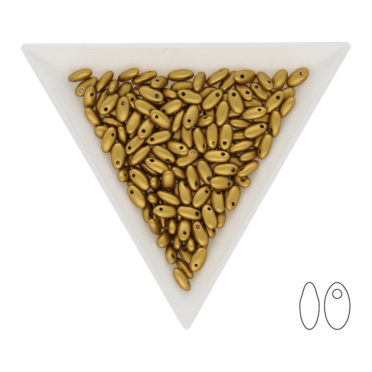 Rizo Glasperlen - 2,5 x 6 mm - Crystal Olive Gold - PerlineBeads SA