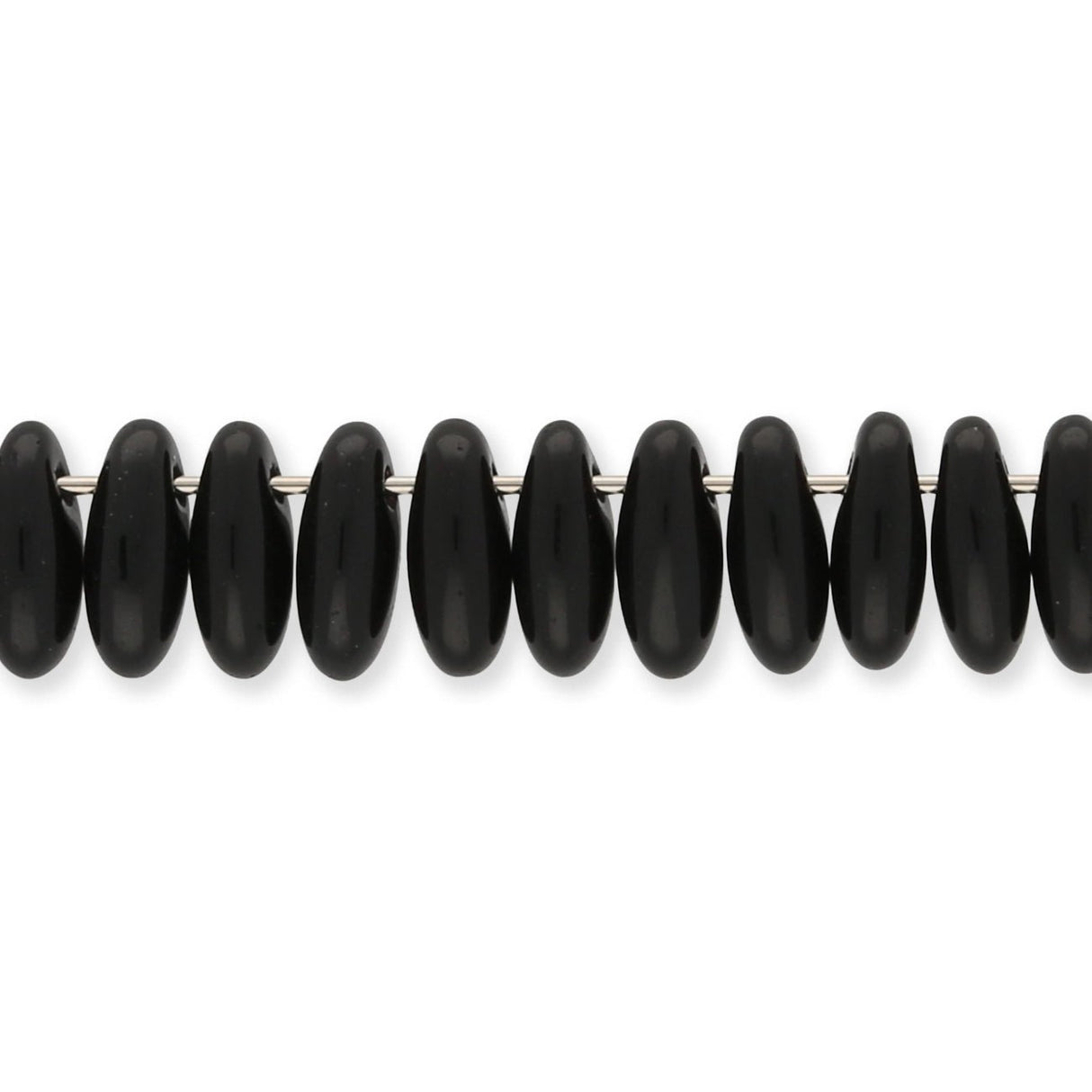 Rizo Glasperlen - 2,5 x 6 mm - Jet - PerlineBeads SA