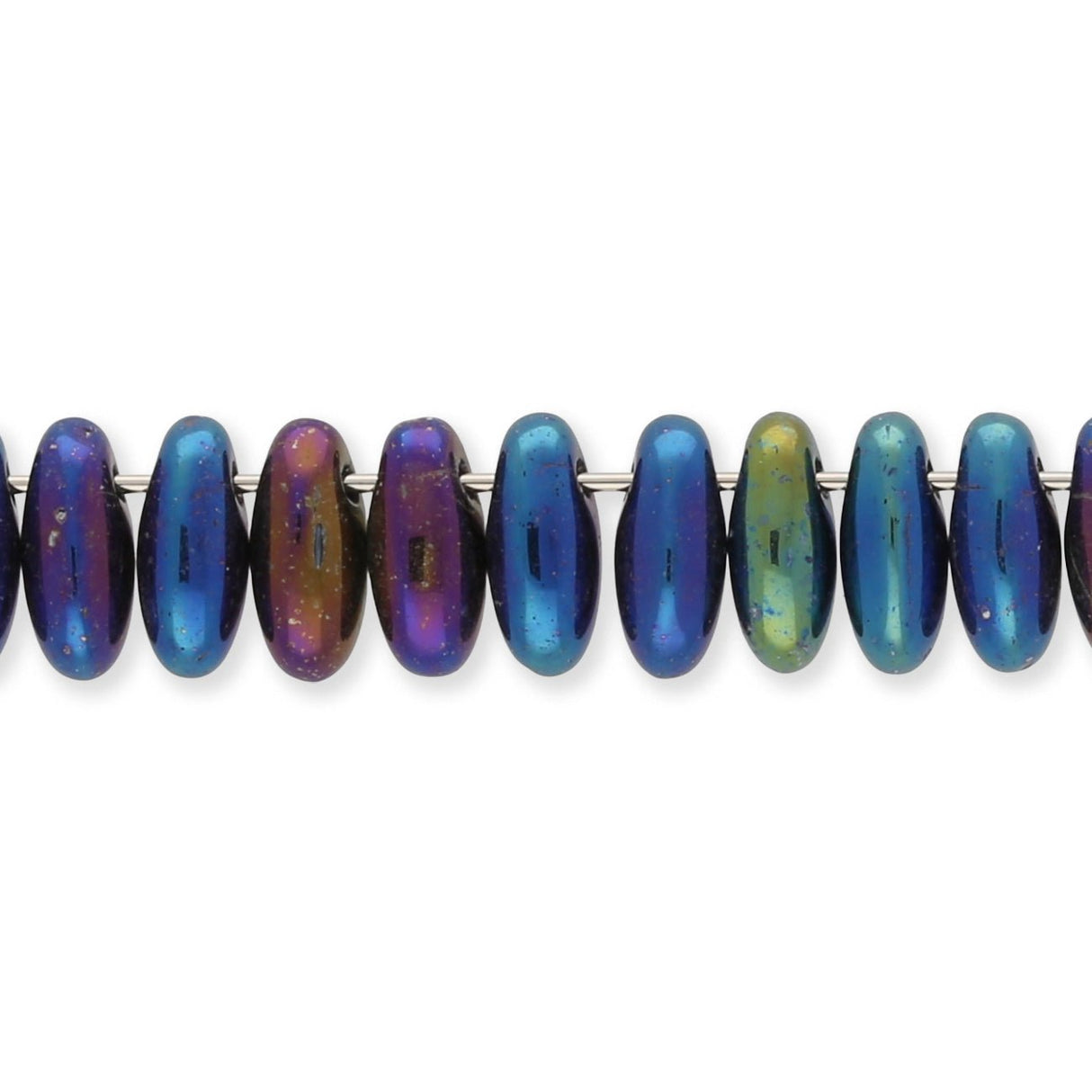Rizo Glasperlen - 2,5 x 6 mm - Jet Blue Iris - PerlineBeads SA