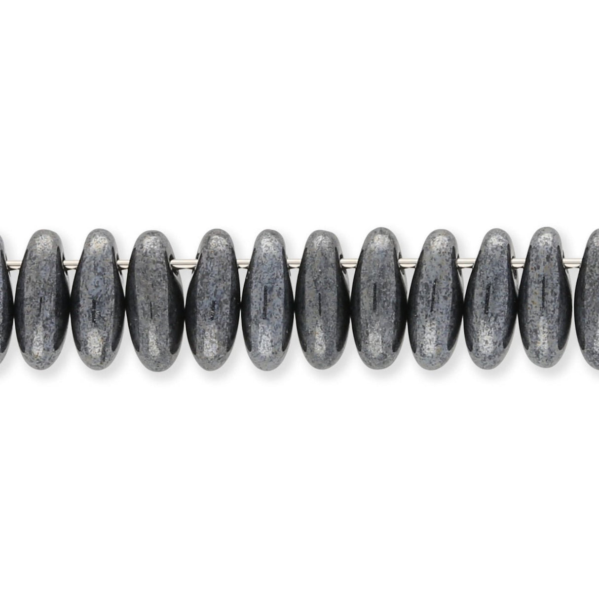 Rizo Glasperlen - 2,5 x 6 mm - Jet Hematite - PerlineBeads SA