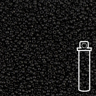 Rocailles - Perlen Miyuki 15/0 – Matte Black - PerlineBeads SA