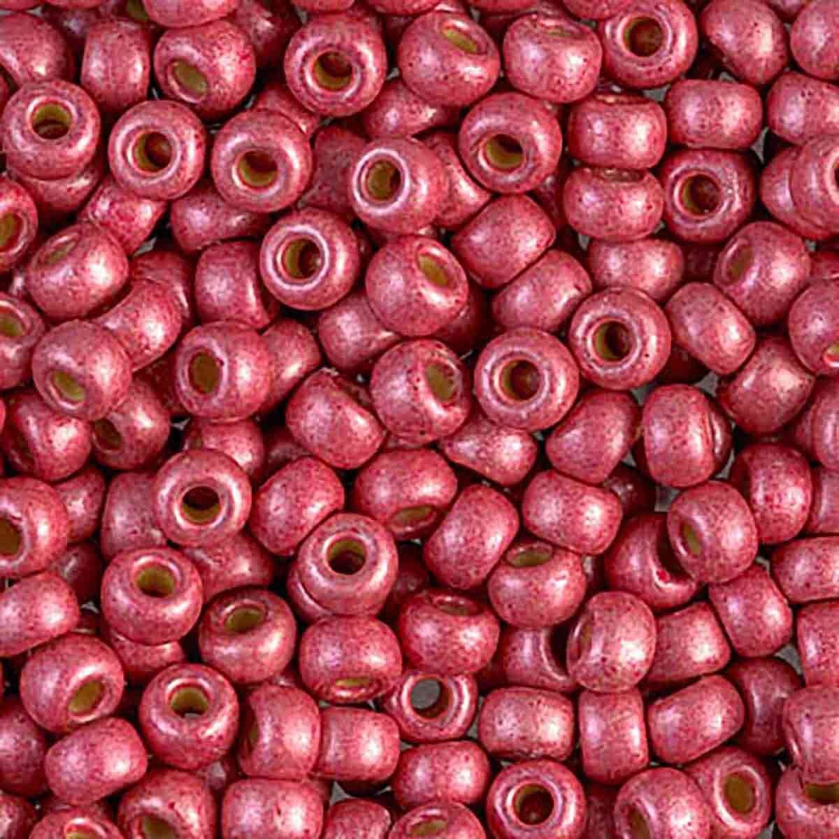 Rocailles-Perlen Miyuki 6/0 – Duracoat Matte Galvanized Light Cranberry - PerlineBeads SA