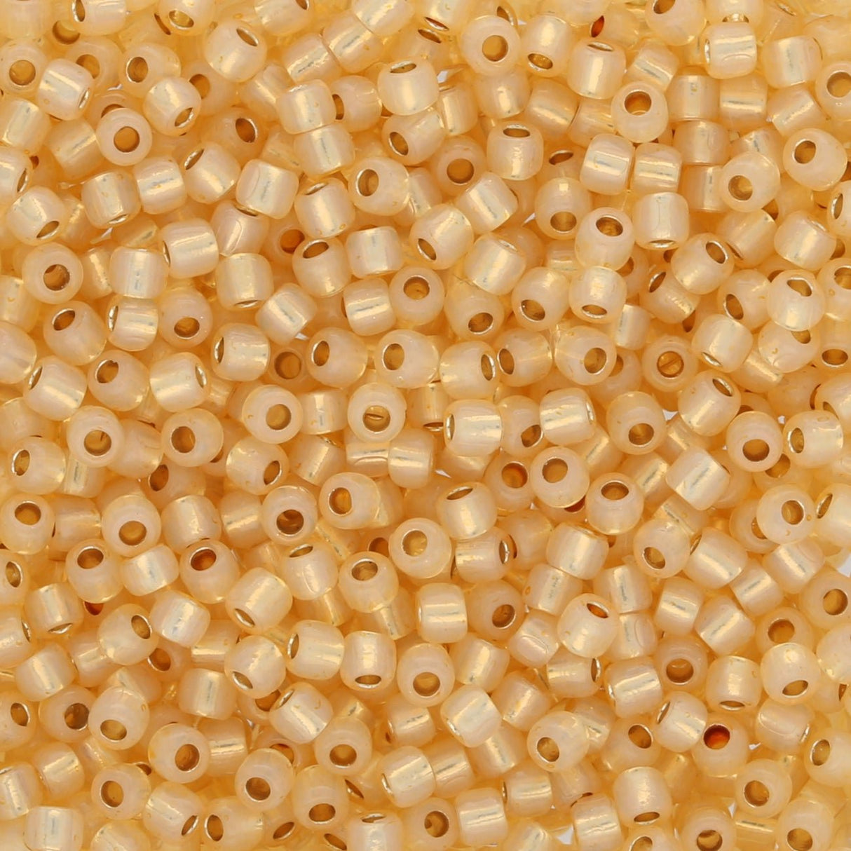 Rocailles - Perlen Toho 11/0 – PermaFinish - Silver - Lined Milky Light Topaz - PerlineBeads SA