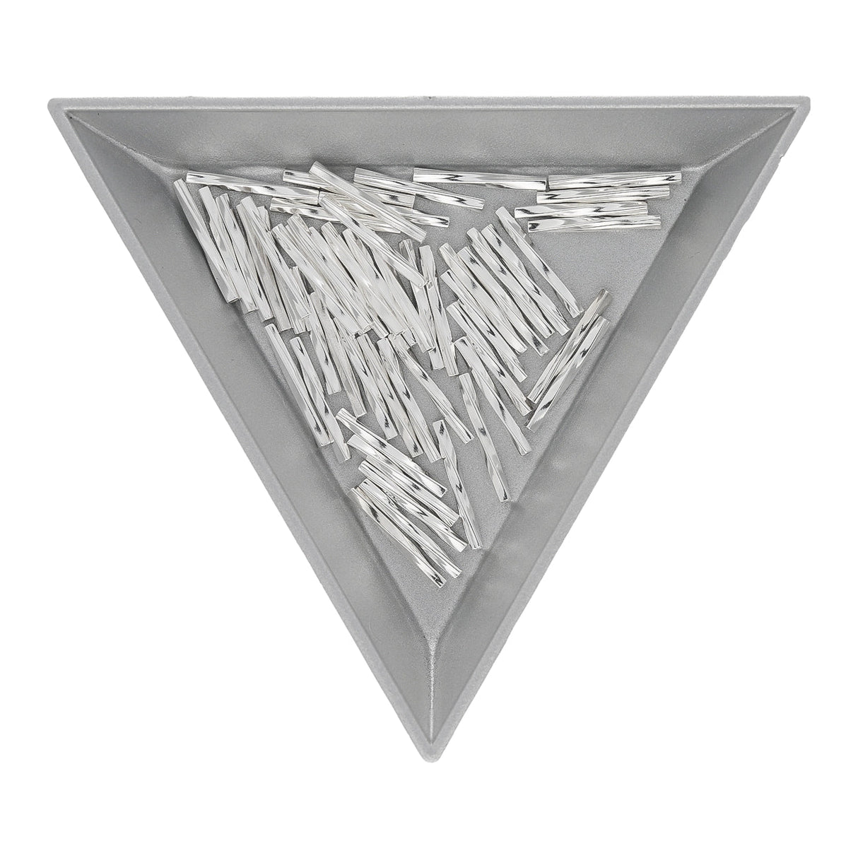 Rohrperle aus Metall, verdreht - 13 mm - Farbe Silber (± 50 Stk.) - PerlineBeads SA