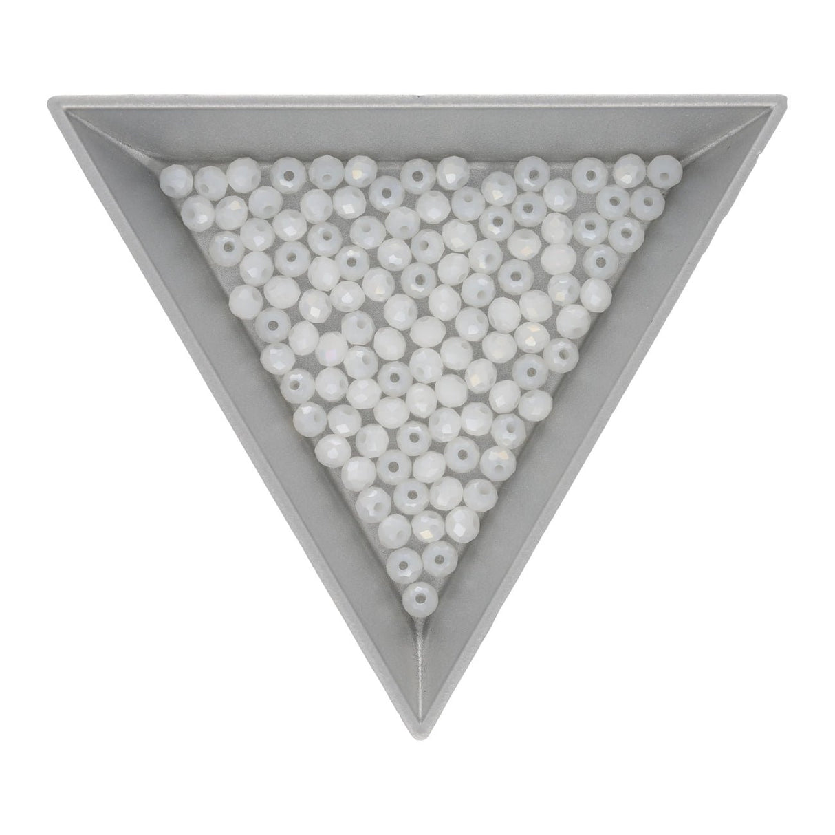 Rondellen aus facettiertem Glas 3,5x3 mm - White - PerlineBeads SA