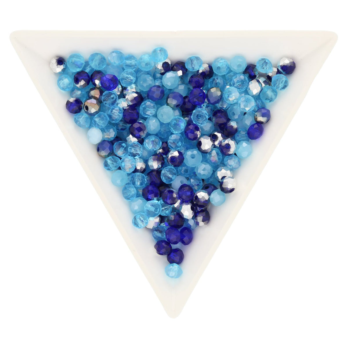 Rondellen aus facettiertem Glas 4x3 mm - Blue Mix - PerlineBeads SA