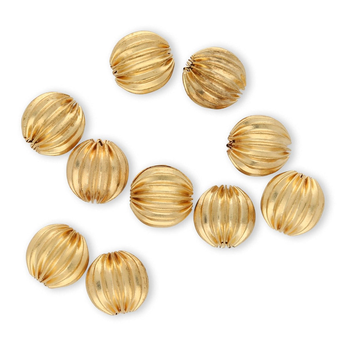 Runde gewellte Metallperle ∅ ca. 8 mm - Vergoldet (10 Stk.) - PerlineBeads SA