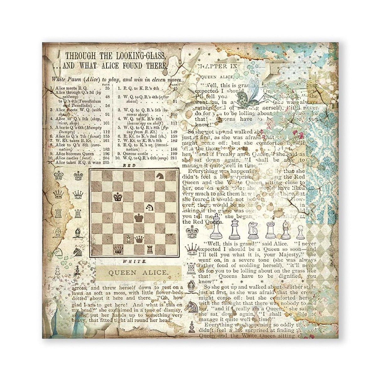 Scrapbook - Block "Alice" Backgrounds - Double Face - 10 Seiten - 20,3 x 20,3 (8x8 inch) - PerlineBeads SA