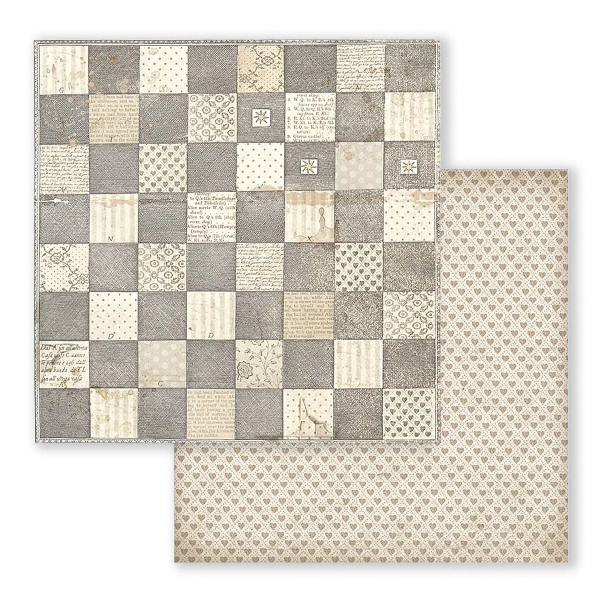 Scrapbook - Block "Alice" Backgrounds - Double Face - 10 Seiten - 20,3 x 20,3 (8x8 inch) - PerlineBeads SA