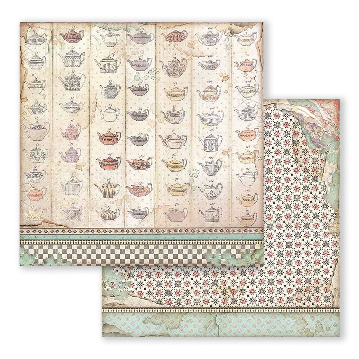 Scrapbook - Block "Alice Through the Looking Glass" - Double Face - 10 Seiten - 20,3 x 20,3 (8x8 inch) - PerlineBeads SA