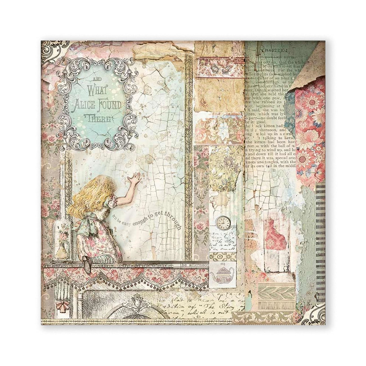 Scrapbook - Block "Alice Through the Looking Glass" - Double Face - 10 Seiten - 20,3 x 20,3 (8x8 inch) - PerlineBeads SA