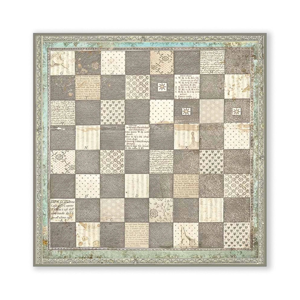 Scrapbook - Block "Alice Through the Looking Glass" - Double Face - 10 Seiten - 20,3 x 20,3 (8x8 inch) - PerlineBeads SA