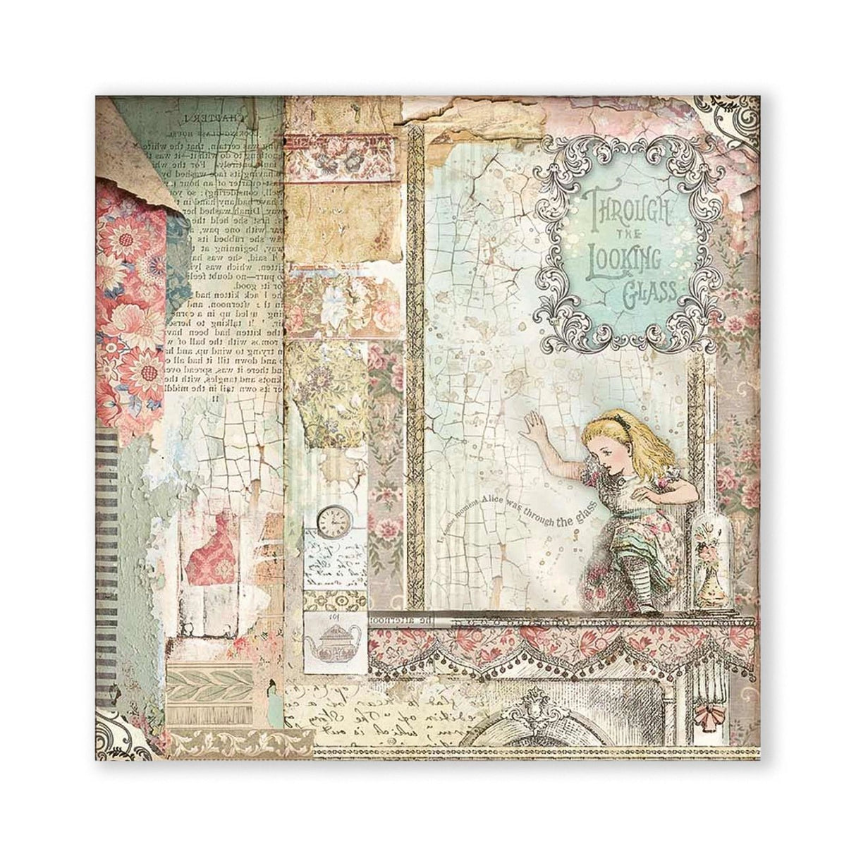 Scrapbook - Block "Alice Through the Looking Glass" - Double Face - 10 Seiten - 20,3 x 20,3 (8x8 inch) - PerlineBeads SA