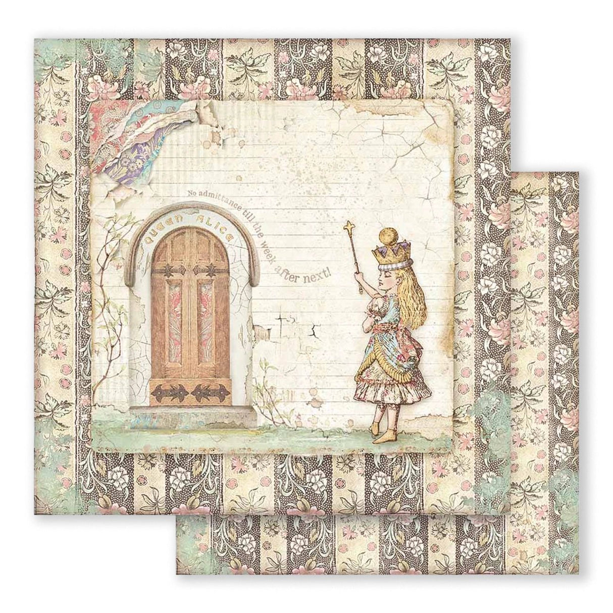 Scrapbook - Block "Alice Through the Looking Glass" - Double Face - 10 Seiten - 20,3 x 20,3 (8x8 inch) - PerlineBeads SA
