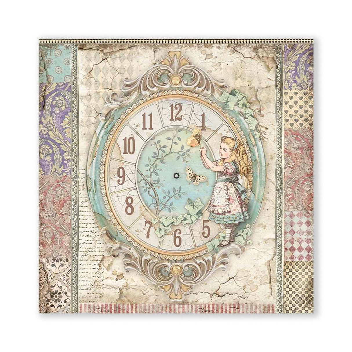 Scrapbook - Block "Alice Through the Looking Glass" - Double Face - 10 Seiten - 20,3 x 20,3 (8x8 inch) - PerlineBeads SA