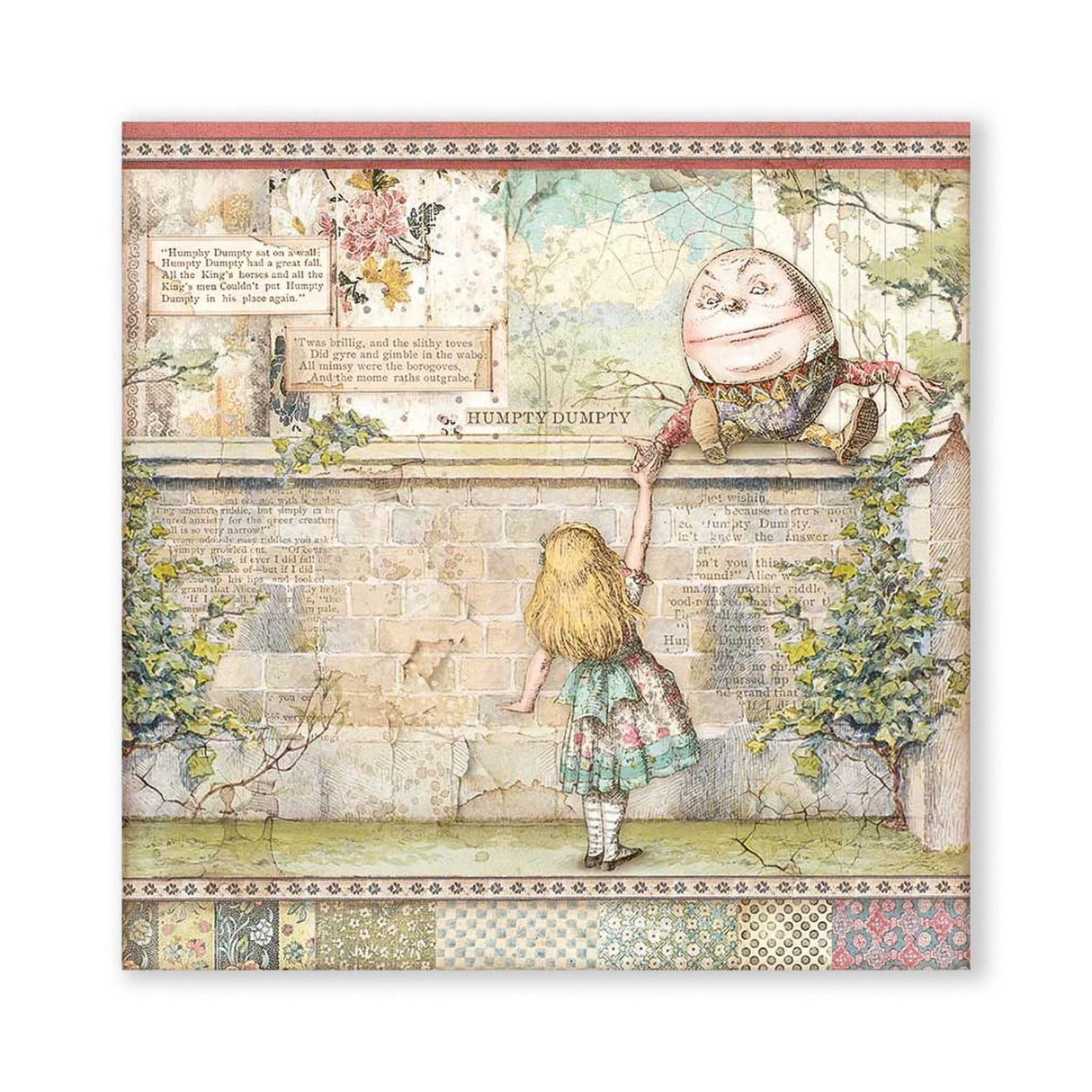 Scrapbook - Block "Alice Through the Looking Glass" - Double Face - 10 Seiten - 20,3 x 20,3 (8x8 inch) - PerlineBeads SA