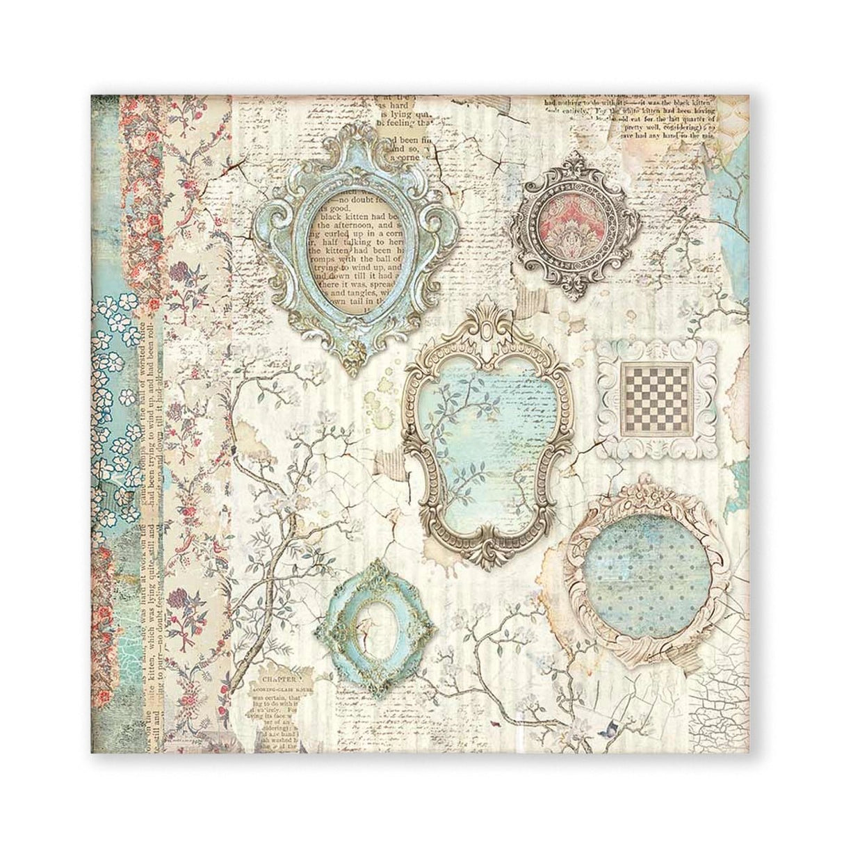 Scrapbook - Block "Alice Through the Looking Glass" - Double Face - 10 Seiten - 20,3 x 20,3 (8x8 inch) - PerlineBeads SA