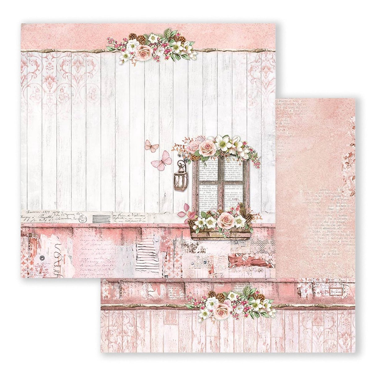 Scrapbook - Block "Roseland" - Double Face - 10 Seiten - 20,3 x 20,3 (8x8 inch) - PerlineBeads SA