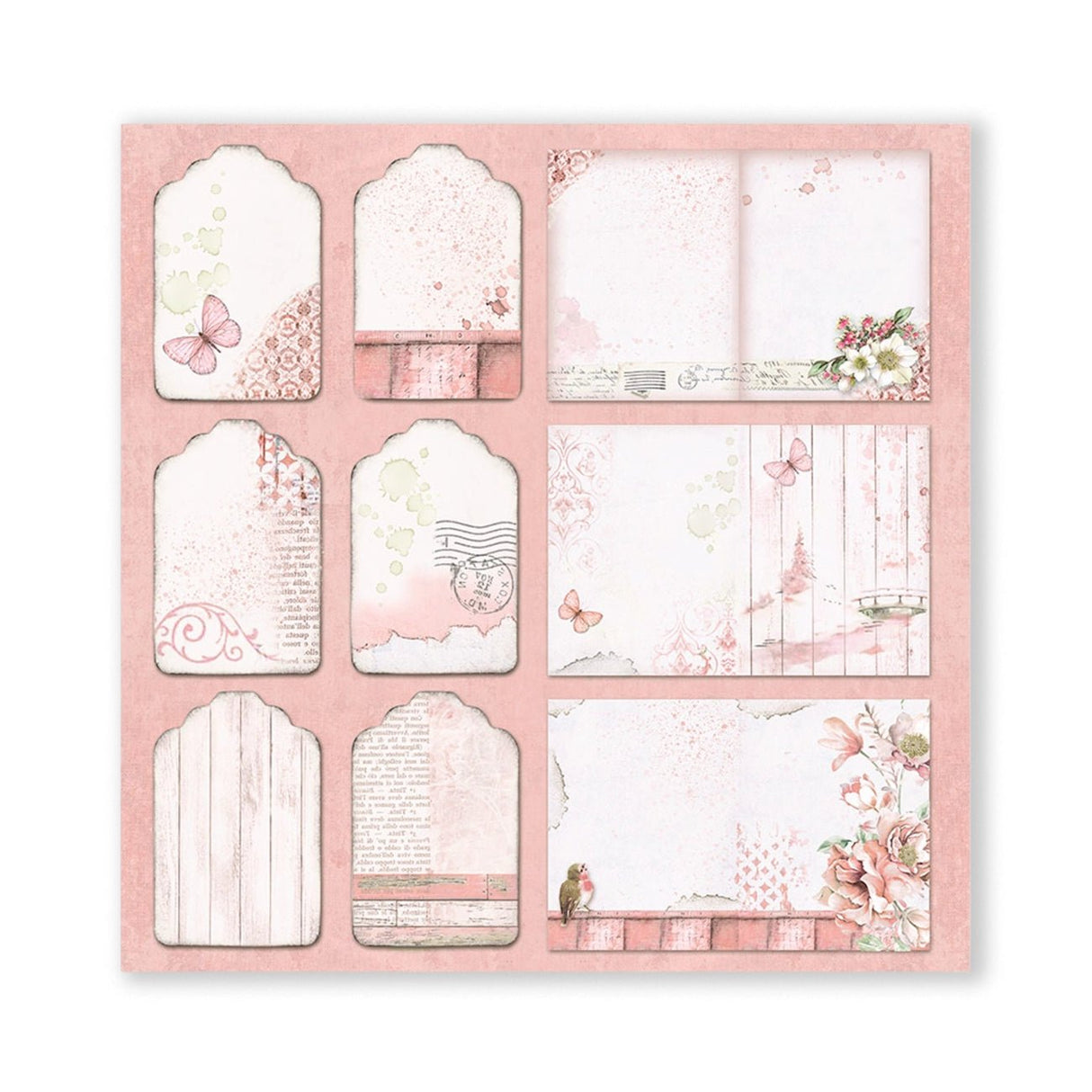 Scrapbook - Block "Roseland" - Double Face - 10 Seiten - 20,3 x 20,3 (8x8 inch) - PerlineBeads SA