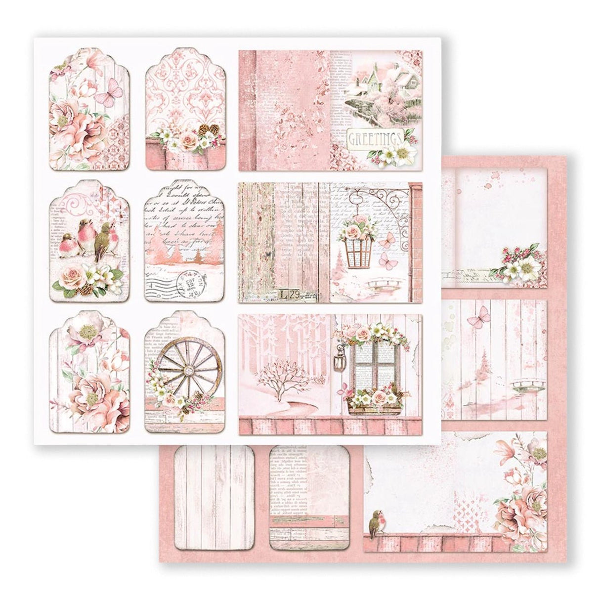 Scrapbook - Block "Roseland" - Double Face - 10 Seiten - 20,3 x 20,3 (8x8 inch) - PerlineBeads SA