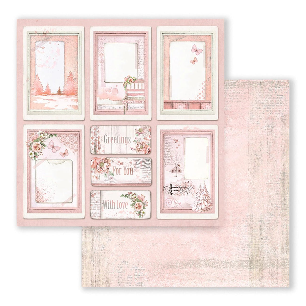 Scrapbook - Block "Roseland" - Double Face - 10 Seiten - 20,3 x 20,3 (8x8 inch) - PerlineBeads SA