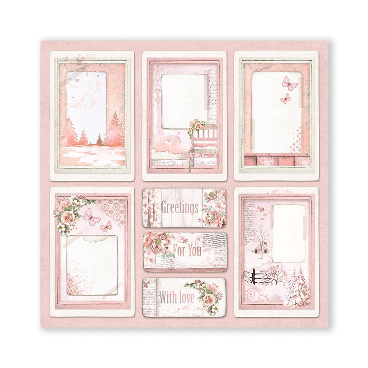 Scrapbook - Block "Roseland" - Double Face - 10 Seiten - 20,3 x 20,3 (8x8 inch) - PerlineBeads SA