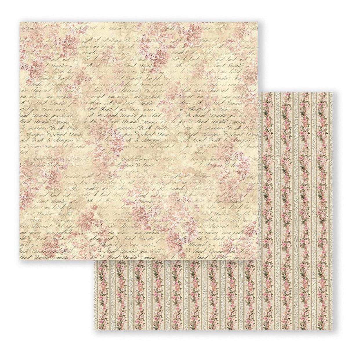 Scrapbook - Block "Shabby Rose" - Double Face - 10 Seiten - 20,3 x 20,3 (8x8 inch) - PerlineBeads SA