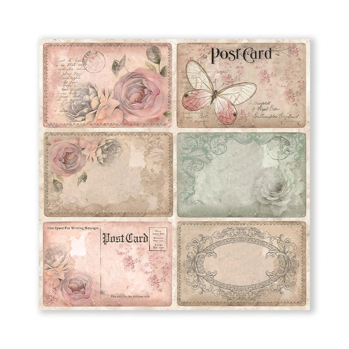 Scrapbook - Block "Shabby Rose" - Double Face - 10 Seiten - 20,3 x 20,3 (8x8 inch) - PerlineBeads SA