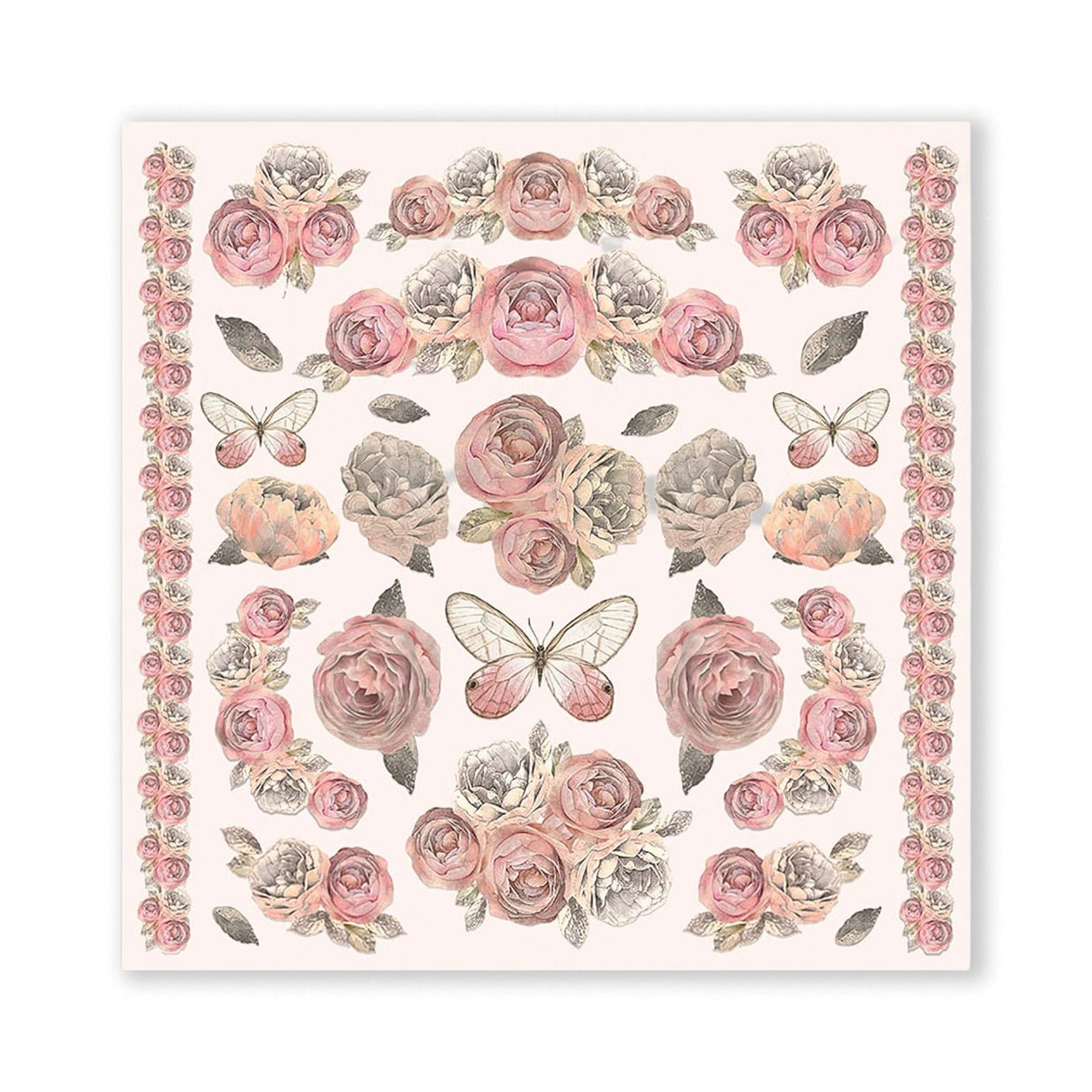 Scrapbook - Block "Shabby Rose" - Double Face - 10 Seiten - 20,3 x 20,3 (8x8 inch) - PerlineBeads SA