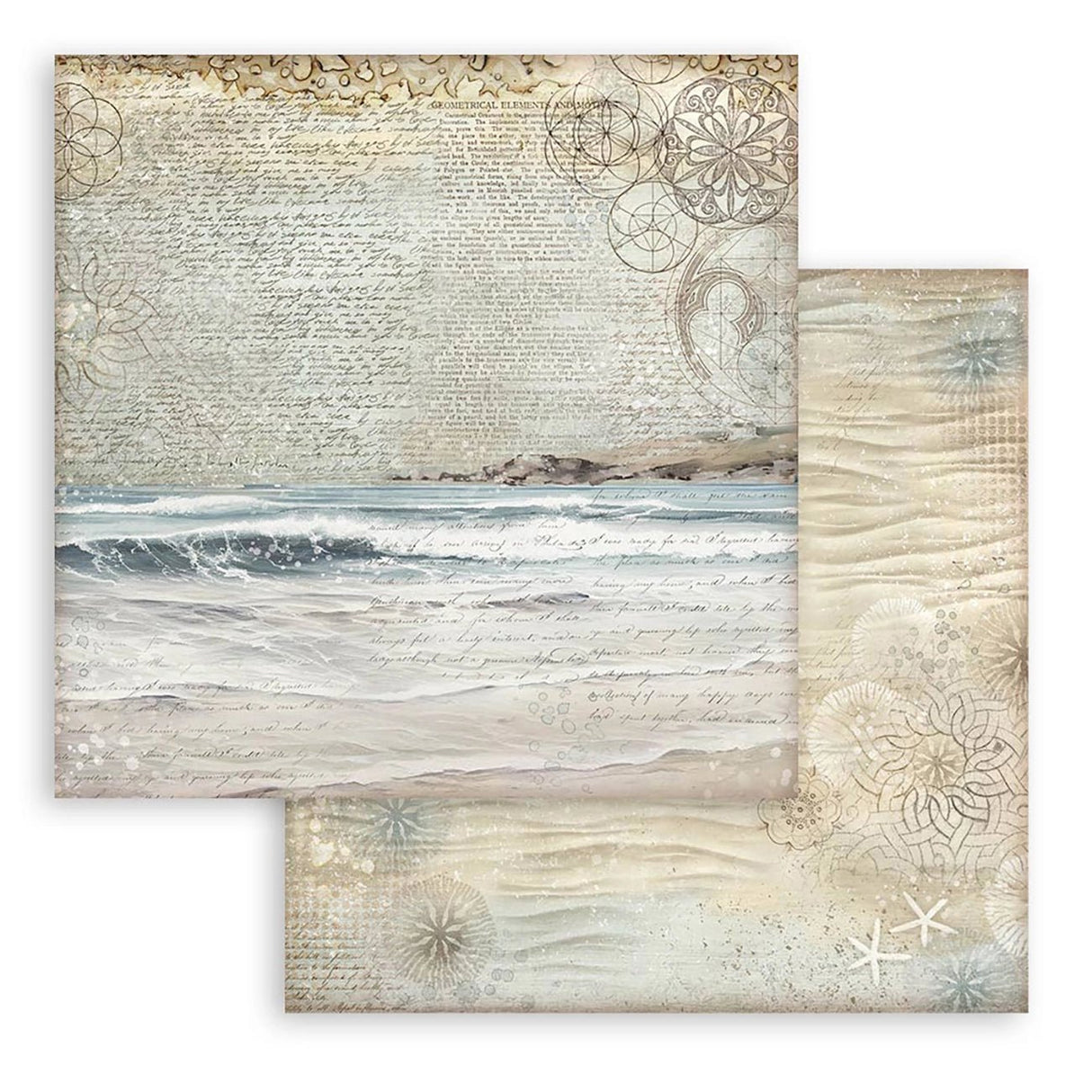 Scrapbook - Block "Silent Sea" Backgrounds - Double Face - 10 Seiten - 20,3 x 20,3 (8x8 inch) - PerlineBeads SA