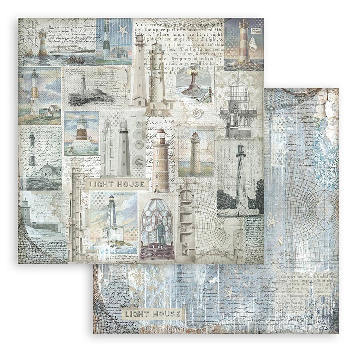 Scrapbook - Block "Silent Sea" Backgrounds - Double Face - 10 Seiten - 20,3 x 20,3 (8x8 inch) - PerlineBeads SA