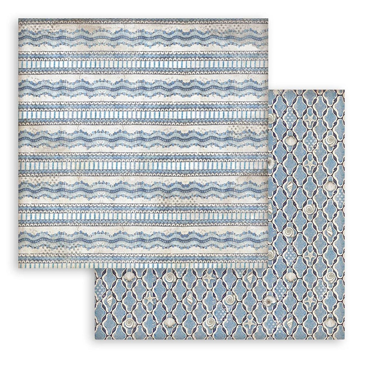 Scrapbook - Block "Silent Sea" Backgrounds - Double Face - 10 Seiten - 20,3 x 20,3 (8x8 inch) - PerlineBeads SA