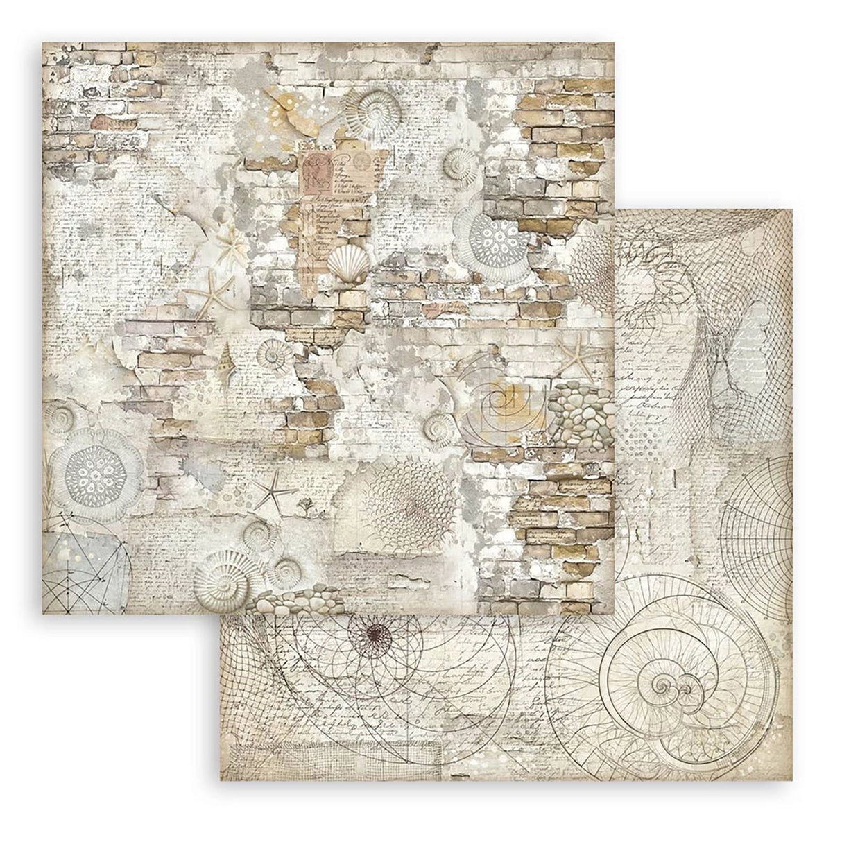 Scrapbook - Block "Silent Sea" Backgrounds - Double Face - 10 Seiten - 20,3 x 20,3 (8x8 inch) - PerlineBeads SA