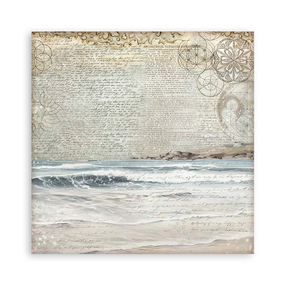 Scrapbook - Block "Silent Sea" Backgrounds - Double Face - 10 Seiten - 20,3 x 20,3 (8x8 inch) - PerlineBeads SA