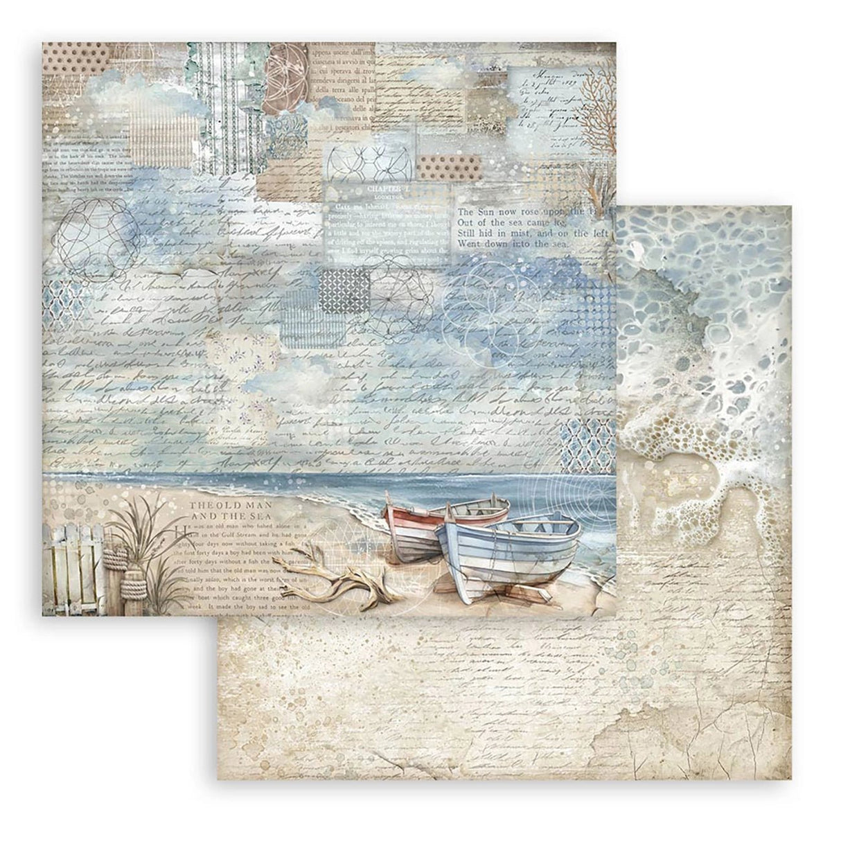 Scrapbook - Block "Silent Sea" Backgrounds - Double Face - 10 Seiten - 20,3 x 20,3 (8x8 inch) - PerlineBeads SA
