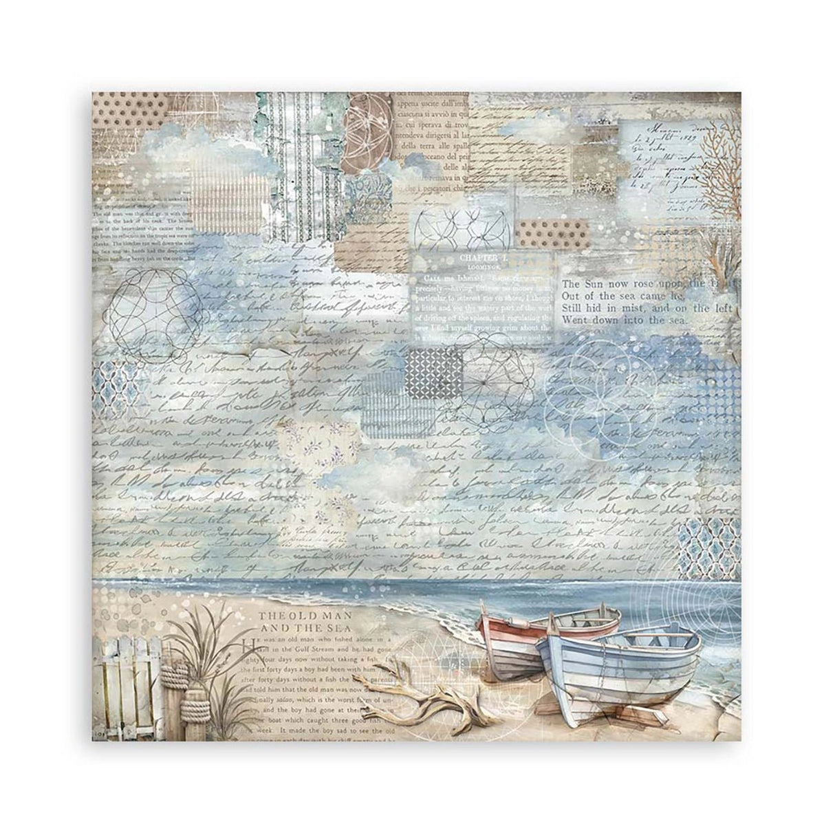 Scrapbook - Block "Silent Sea" Backgrounds - Double Face - 10 Seiten - 20,3 x 20,3 (8x8 inch) - PerlineBeads SA