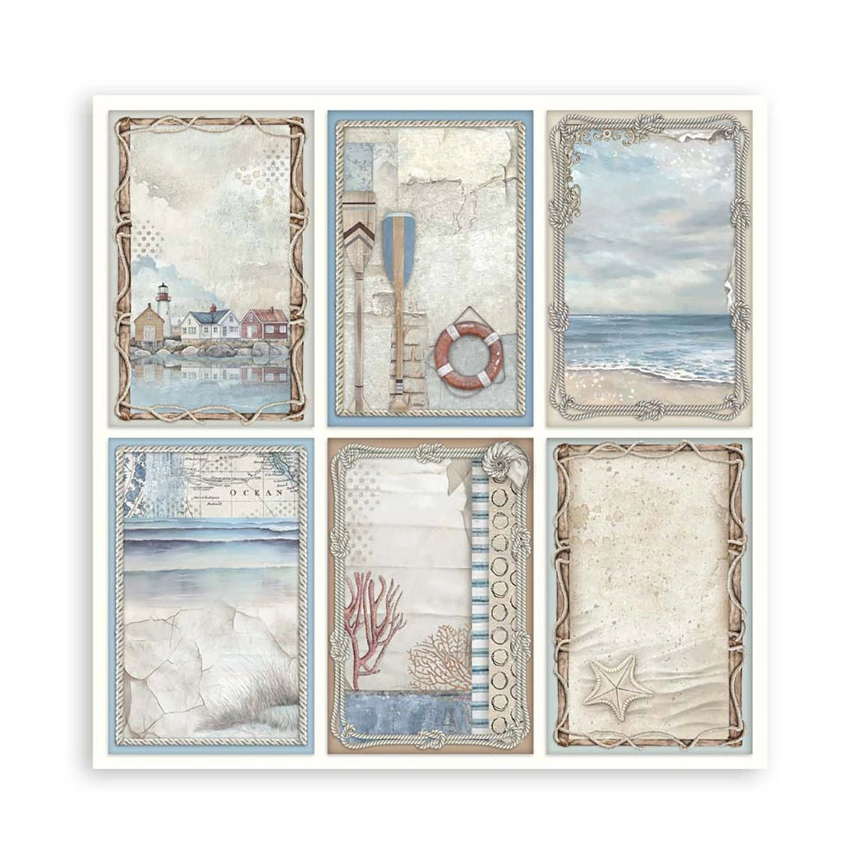 Scrapbook - Block "Silent Sea" - Double Face - 10 Seiten - 20,3 x 20,3 (8x8 inches) - PerlineBeads SA