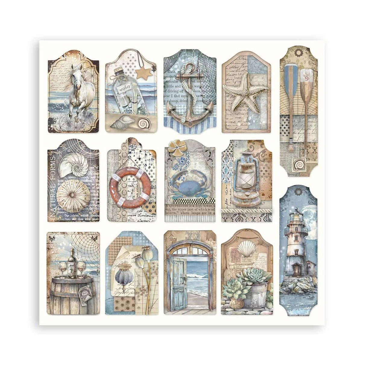 Scrapbook - Block "Silent Sea" - Double Face - 10 Seiten - 30,5 x 30,5 cm (12 x 12 inch) - PerlineBeads SA