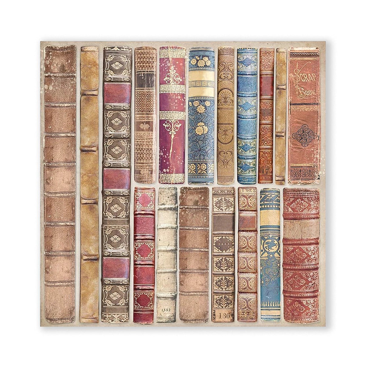Scrapbook-Block "Vintage Library" Backgrounds - Double Face - 10 Seiten - 30,5 x 30,5 (12x12 inch) - perlinebeads.ch