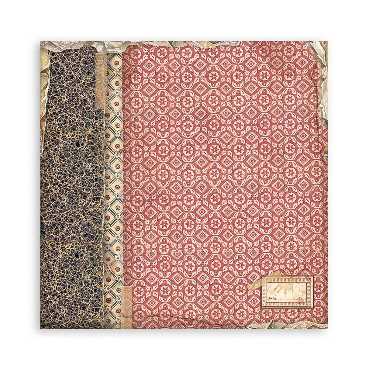 Scrapbook - Block "Vintage Library" - Double Face - 10 Seiten - 20,3 x 20,3 (8x8 inch) - PerlineBeads SA