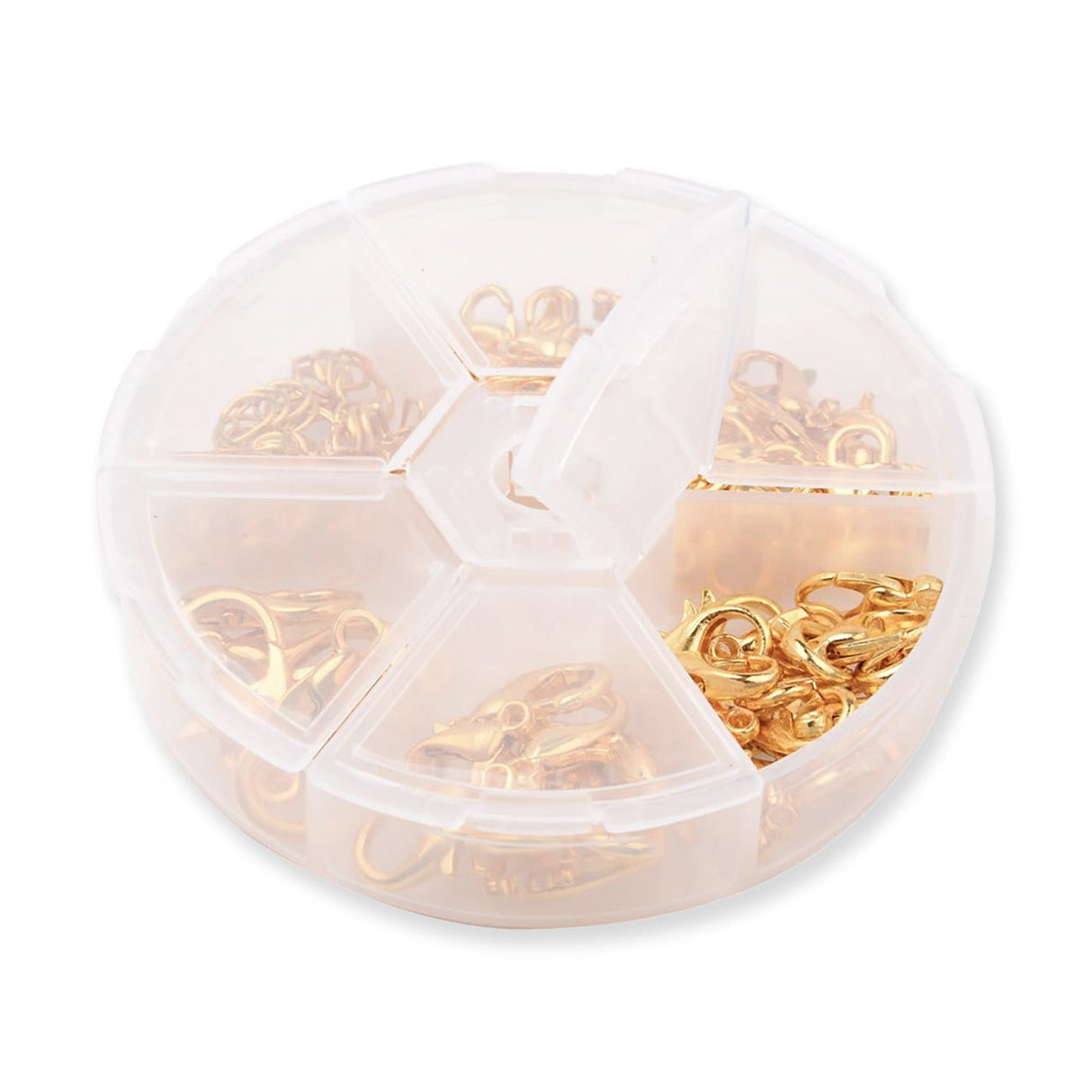 Set mit Karabinerverschlüsse und Biegeringe - Goldfarbe - PerlineBeads SA